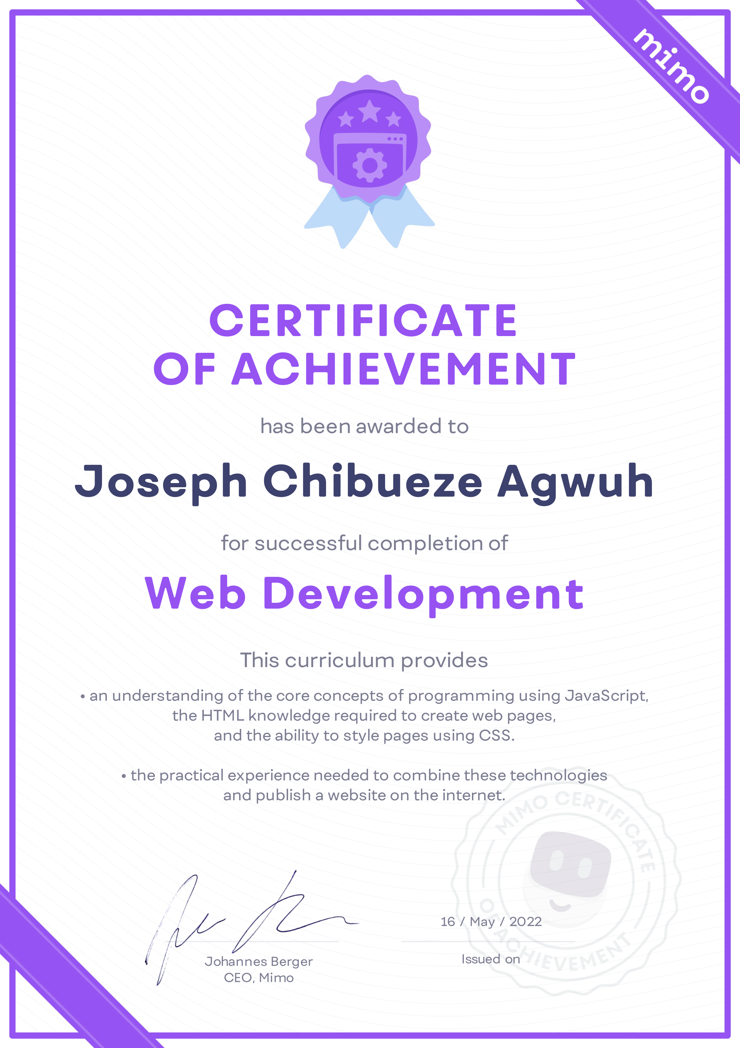 Web Development Certificate